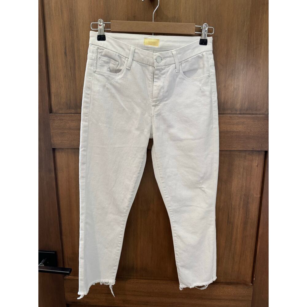 Mother Jeans High Waisted Looker Ankle Fray Size 25‎ White